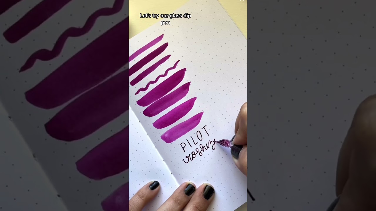 Swatching Pilot Iroshizuku Fountain Pen ink in Yama-Budo 