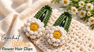 POV: You made the cutest 🌼 crochet hair clips ever 😍 | Super Easy & Quick Flower Crochet Hair Clips  Details
