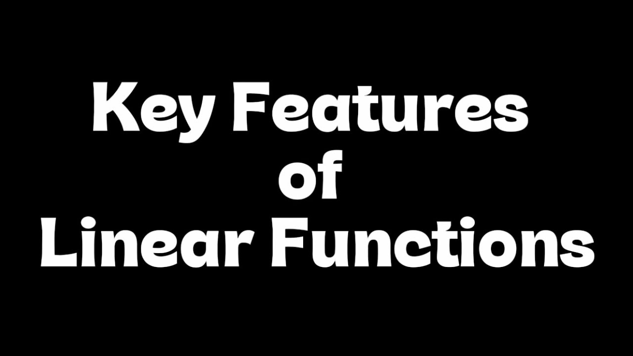 Key Features of Linear Functions Blitz Review