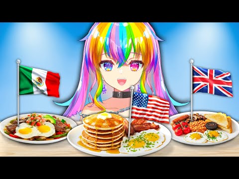 Trying Breakfast From EVERY Country | Allie Reacts