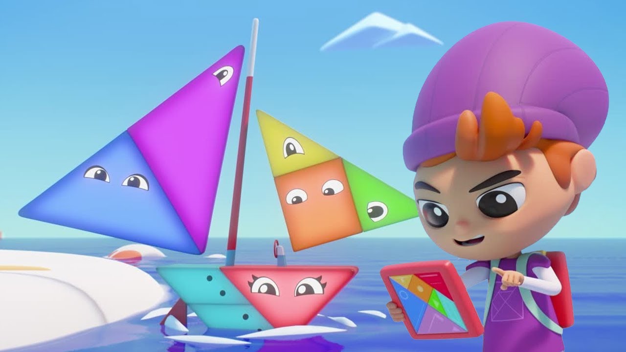 Tangranimals | A Day at Sea (Compilation) Cartoon in English for Kids | New episodes