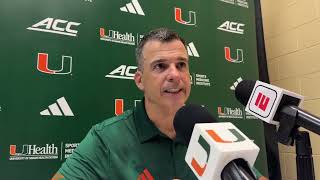 Miami Hurricanes coach Mario Cristobal post-Wake Forest News