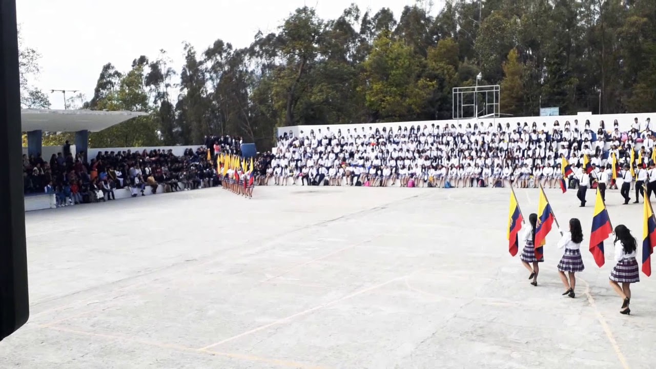 Juramento de la Bandera. Entrada de banderas colegio 