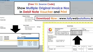 (Download Free TDL Source Code) Show DN Multiple Original Invoice Nos in Debit Note Voucher & Print