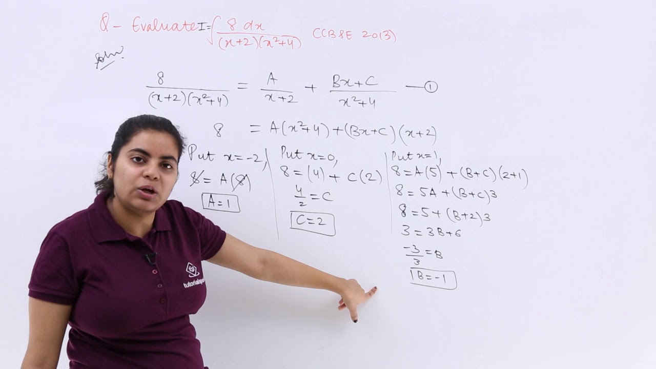 Class 12th Integral Of 8 x 2 x 2 4 By Partial Fractions 