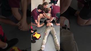 Live CPR training: Students conduct a MOCK - Cardiac Arrest and CPR Scenario