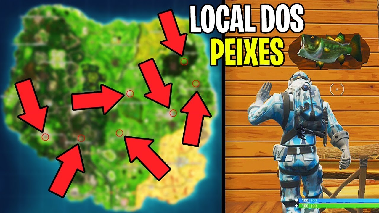 DANCE COM UM TROFÉU DE PEIXE EM DIFERENTES PONTOS DENOMINADOS - Fortnite Battle Royale fortnite battle royale season 9