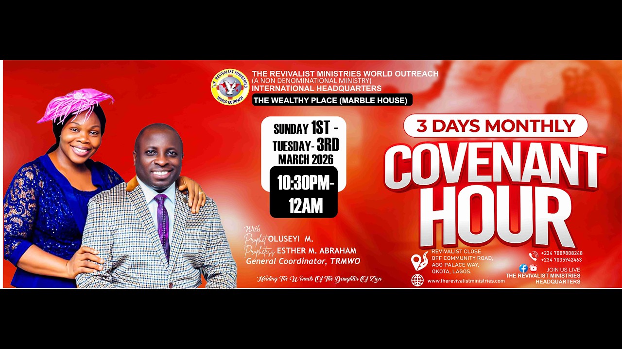 3 DAYS MONTHLY COVENANT HOUR (DAY 1) WITH PROPHET OLUSEYI M. ABRAHAM
