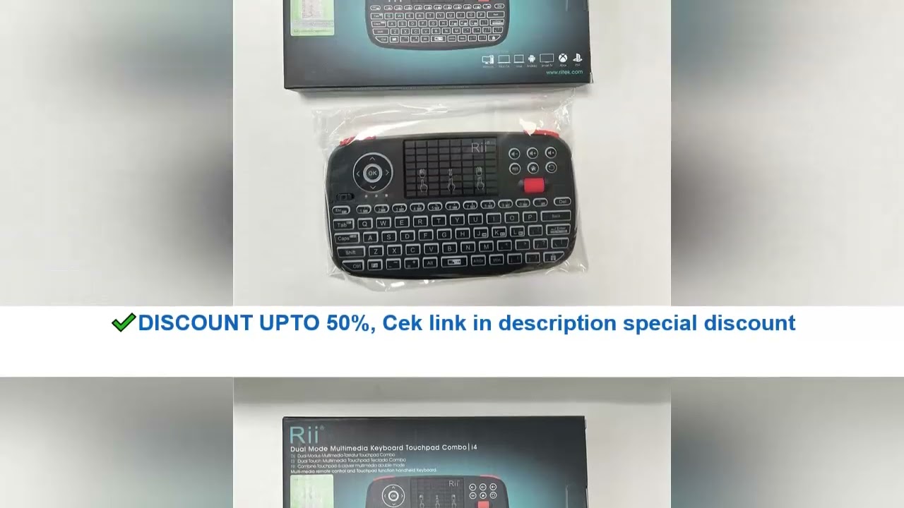 Rii I4 Dual Mode Keyboard, Bluetooth+2.4g With Touchpad,New Scroll Wheel Design,With a Backlit