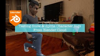 BSLIVE Testing Sprite and Snow Rig from Blender Studio