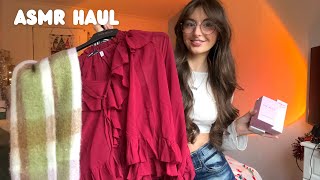 ASMR Clothing/ beauty haul🌺 (whisper rambles, fabric scratching, tapping)