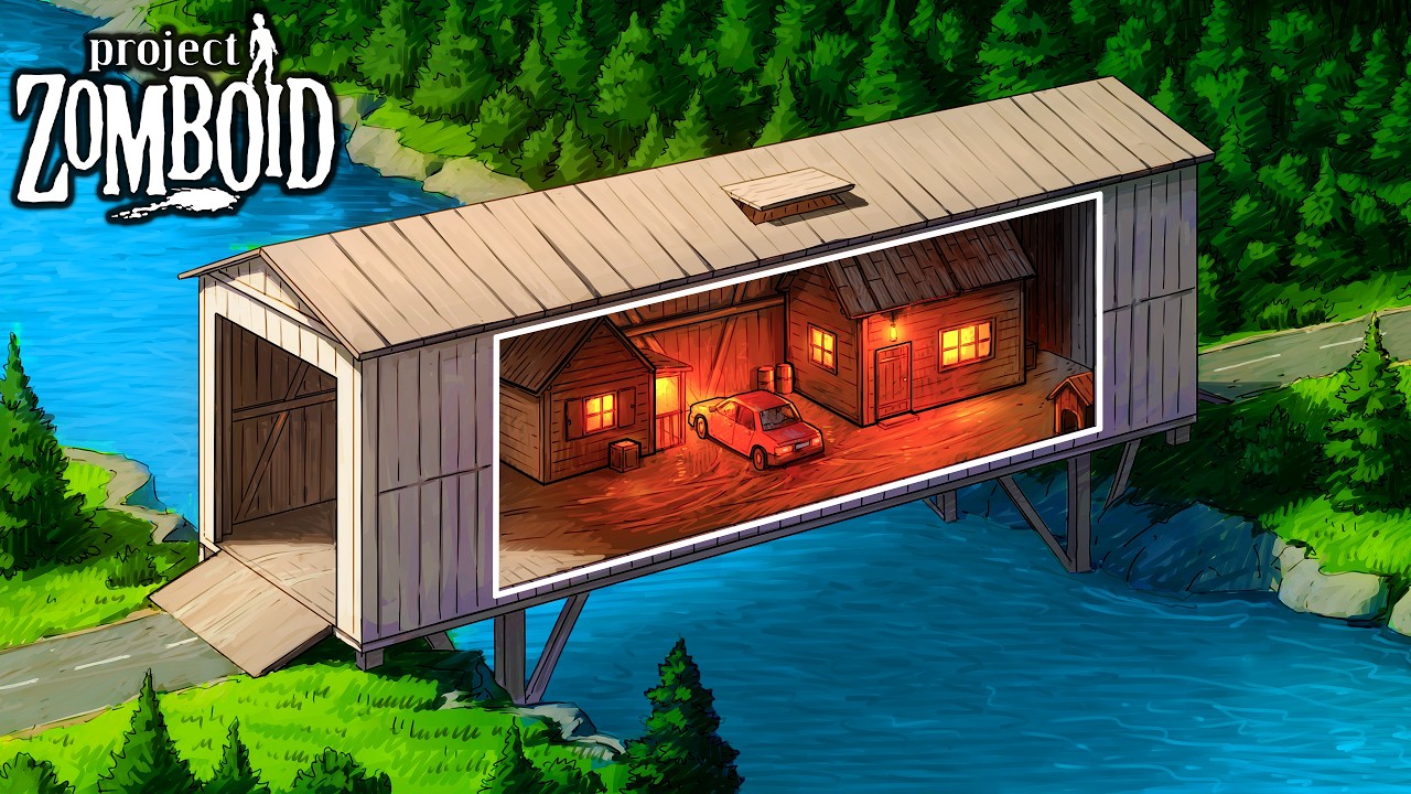 I Lived in a Secret Bridge Base in Project Zomboid - YouTube
