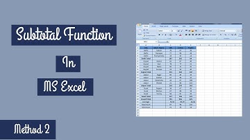 Subtotal In MS Excel || How To Use Subtotal Function In MS Excel || Method 2 || Sagar Classes ||