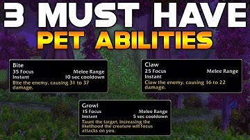 3 MUST HAVE HUNTER PET ABILITIES (And How To Get Them) - World of Warcraft Classic