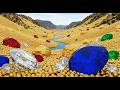 Gem! The moment of finding Gold, Diamond Amethyst. Diamonds, Quartz Crystal at the river mountain