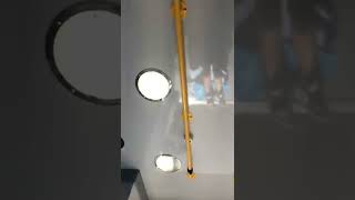 Laying on a ambulance stretcher