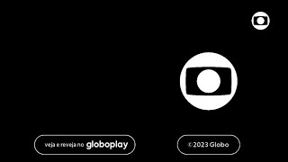 Selo de estúdios da TV Globo em 2023 + Globoplay (fundo preto)