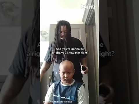 Dad shaves off dreads in solidarity with son with cancer ️ No greater love.