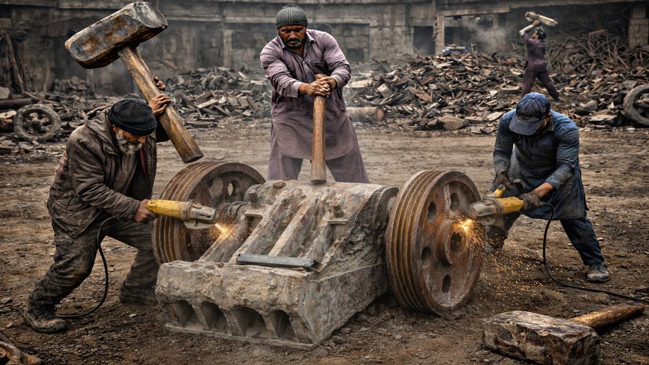 Brutal Hammer Work Restores Massive Crusher Hammer | Incredible Labor Skills