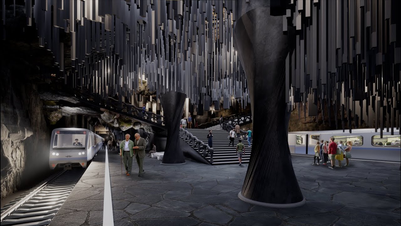 Визуализация проекта "Станция метро Остров мечты" - YouTube