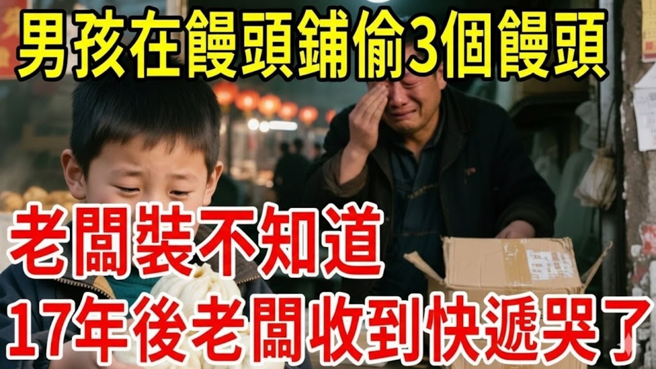 男孩在饅頭鋪偷3個饅頭，老闆裝不知道，17年後老闆收到快遞哭了#原創#情感