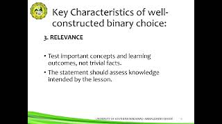 3D ASSESSMENT TOOLS DEVELOPMENT (BINARY CHOICE & MATCHING EXERCISE) #35. UMAG, RAWAN E. Profile