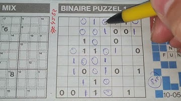 Tuesday. Bonus Extra edition. (#4532) Binary01 Sudoku puzzle.  05-10-2022 Extra part 3 of 5