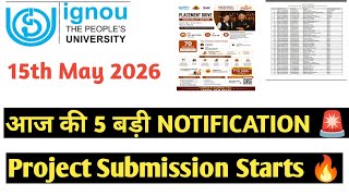 IGNOU 15th May 2026 Project Submission Starts 👍