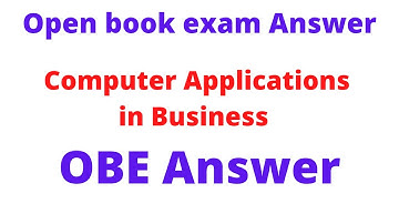 Computer Applications in Business OBE Answer Q no. 3 Answer || Computer Applications in Business