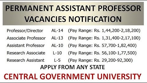 Permanent Assistant Professor Recruitment in Govt University | PG(With/With Out UGC NET) | 1,82,400