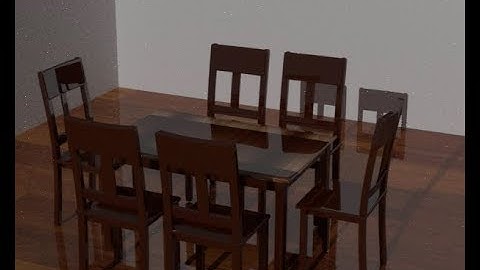 Make realistic 3d model of wood dining table in blender.