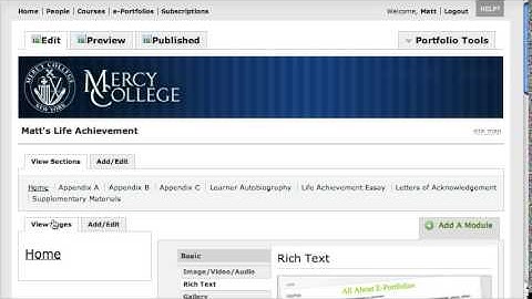 Create a Digication Folio