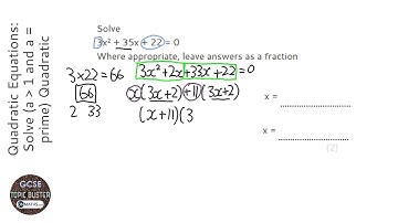 Quadratic Equations: Solve (a gt 1 and a = prime) Quadratic Algebraically (Grade 7) - OnMaths