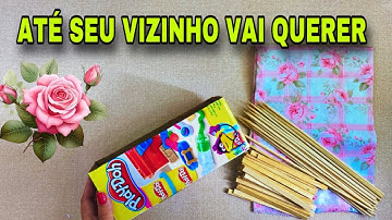 IDEIA DIFERENTE COM CAIXA DE PAPELÃO PALITOS DE PICOLÉ E DE CHURRASCO FAÇA VOCÊ MESMO #viral #diy