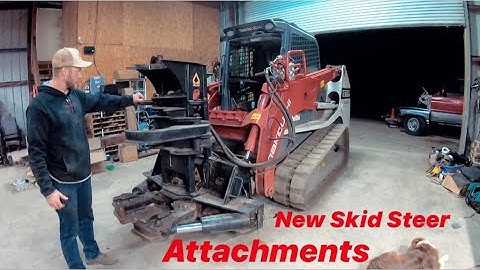 Installing new Tree shear and 6 way dozer blade on a skid steer takeuchi tl12r2