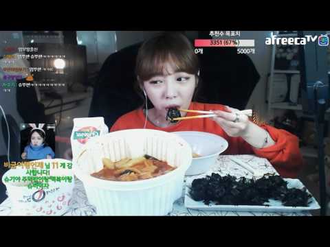 오랜만에 엽기떡볶이+치즈추가+주먹김밥+계란찜 야식먹방!!! 슈기♬ Mukbang