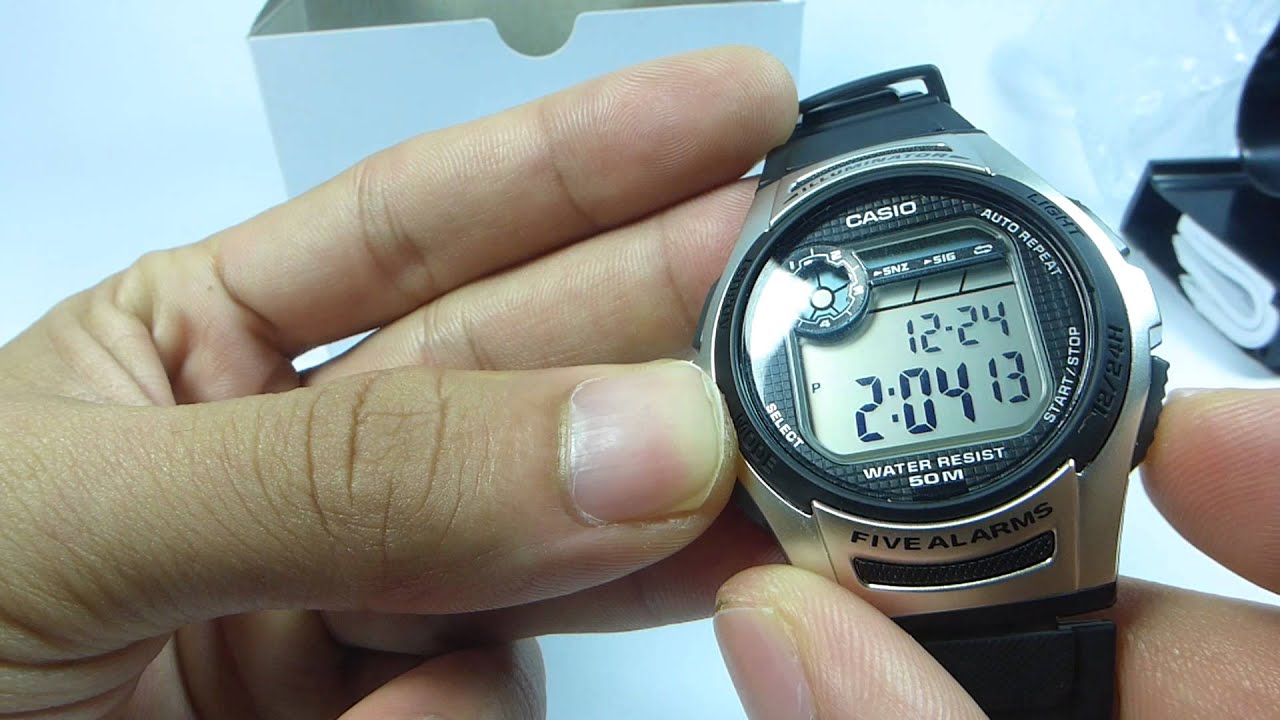 Đồng hồ casio STANDARD W-213-1AV - YouTube