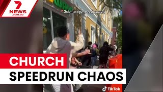 Brisbane teens clash with police over viral church trend | 7NEWS