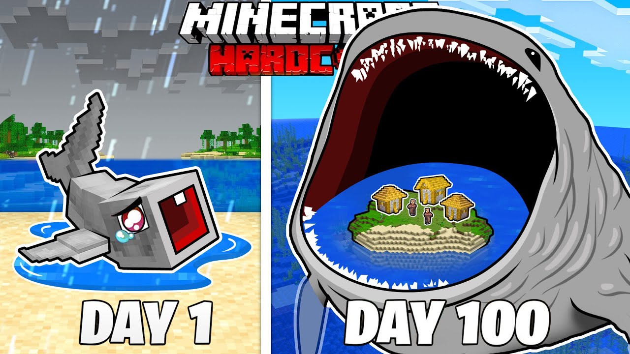 I Survived 100 Days as the BLOOP in HARDCORE Minecraft