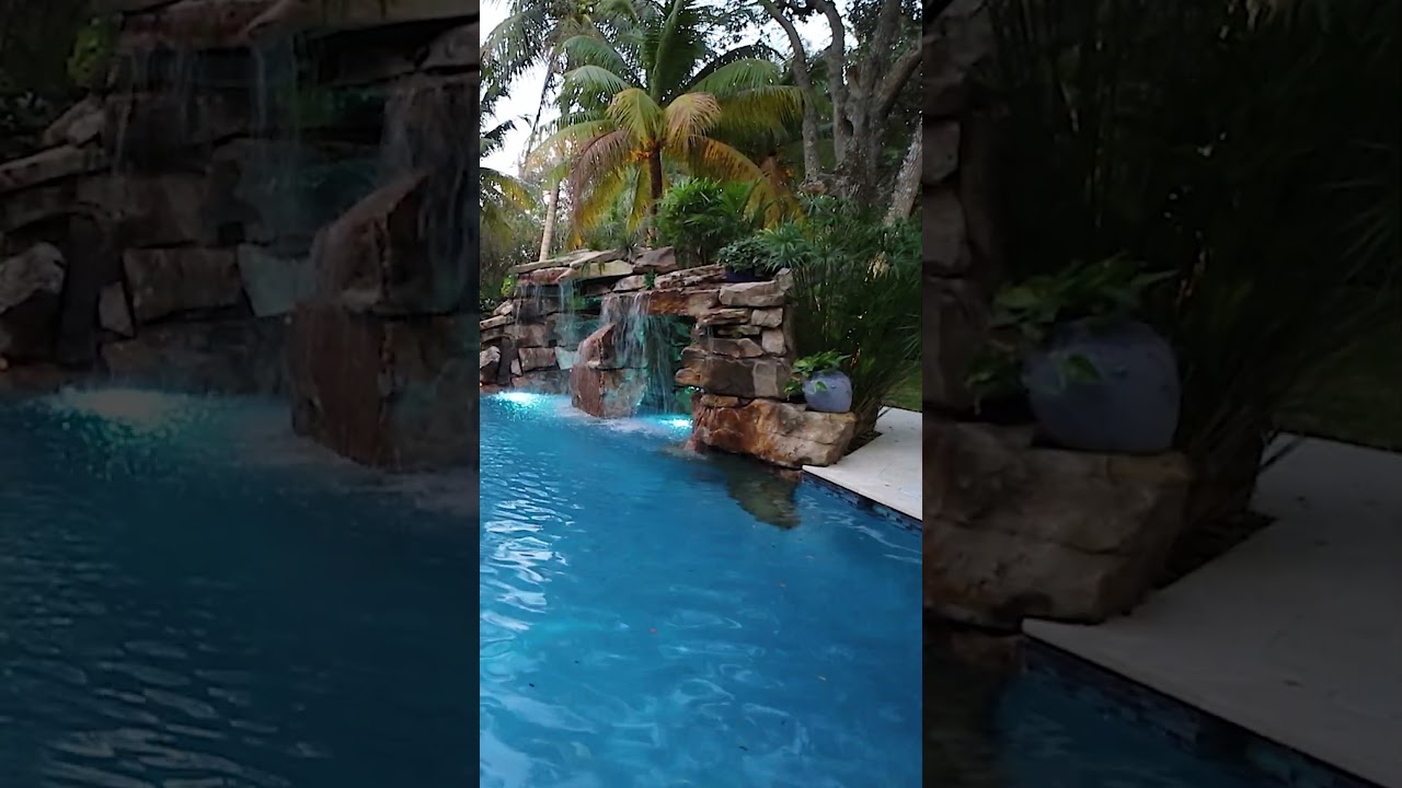 Check out this beautiful Modern Zen Pool with Natural Rock Grotto in Miami, Florida.