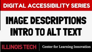 Image Descriptions: Introduction to Alternative Text