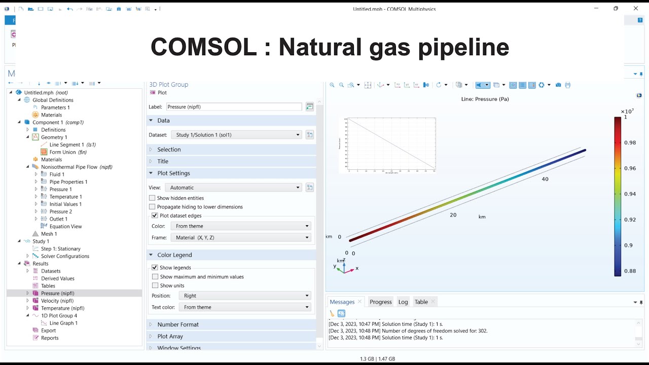 COMSOL: Natural gas pipeline