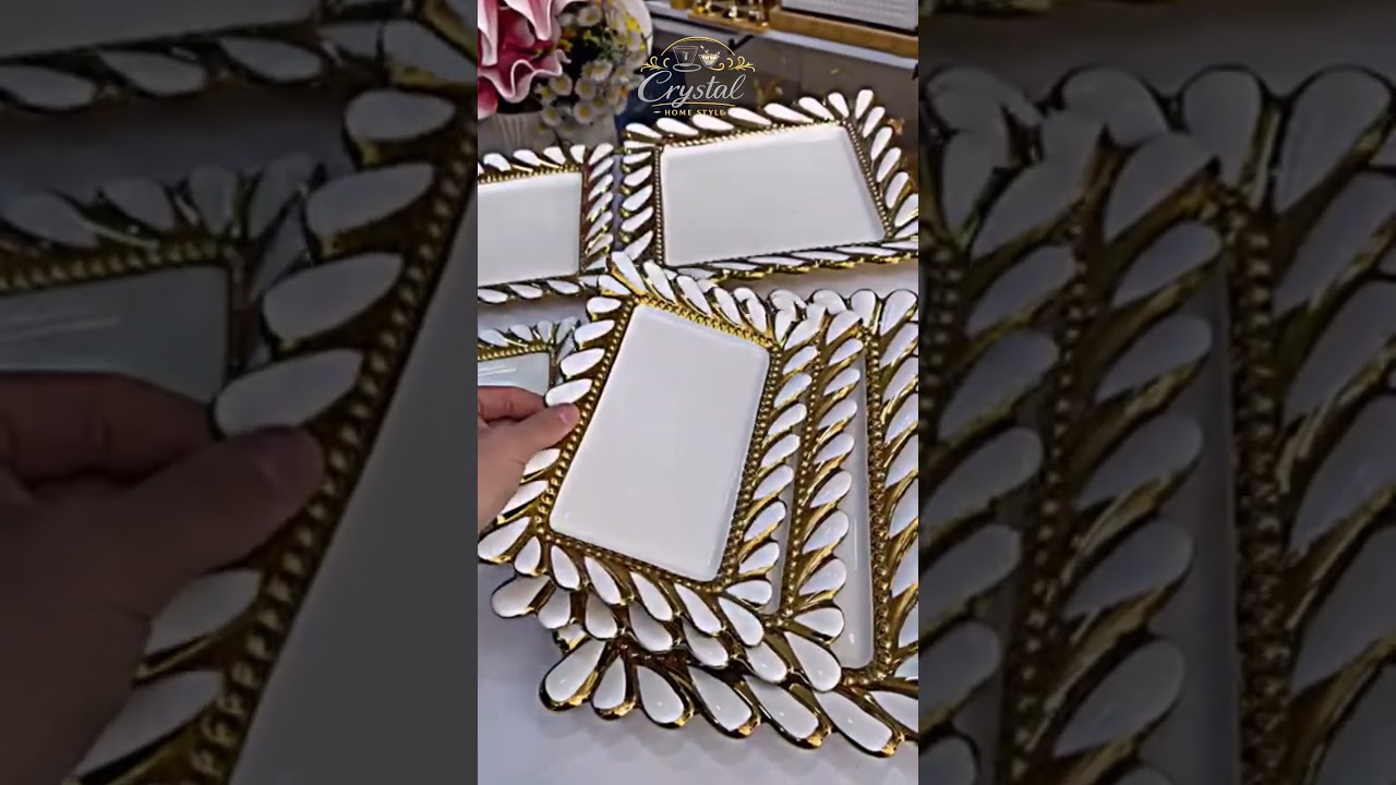 luxury turkish white tray set 