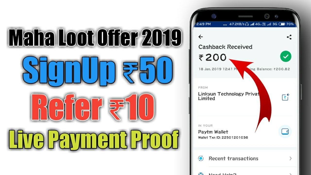 Best Referral Earning App 2019 || SignUp ₹50 - Refer ₹10 Direct Transfer To Paytm Wallet