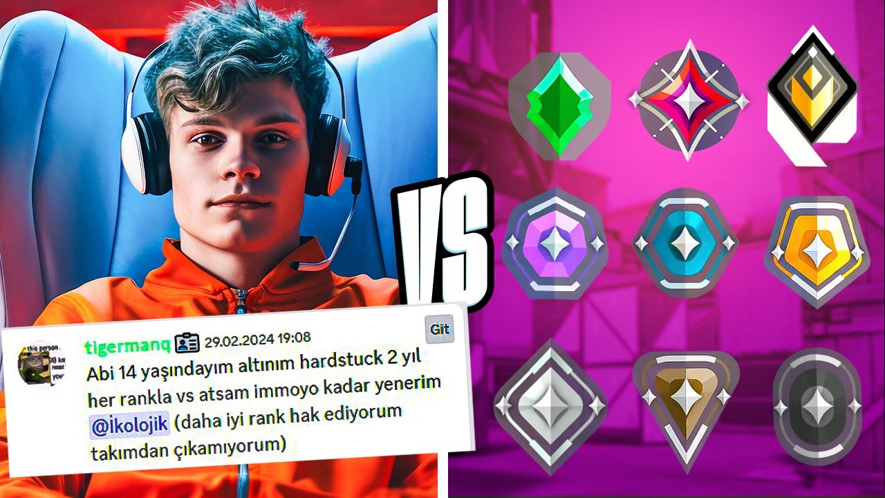 İMMO'ya kadar herkesi yenerim diyen GOLD'u her RANK'la VS attırdık! | Valorant
