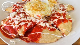 How To Make Stuffed Cheese Chilaquiles Chilaquiles Rojos Rellenos