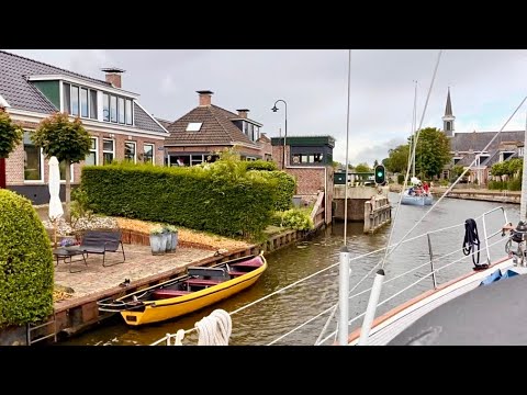 ⁣Seglar på kanalerna i Holland. Lauwersoog-Dokkum-Leeuwarden-Harlingen