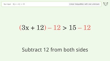 Solving Linear Inequalities: 3(x+4) is Greater Than 15