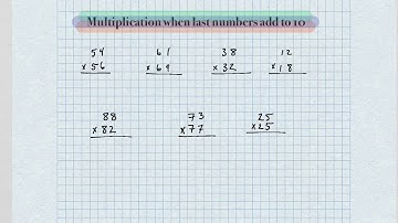 VEDIC MATH, Multiplication when last digits add to 10