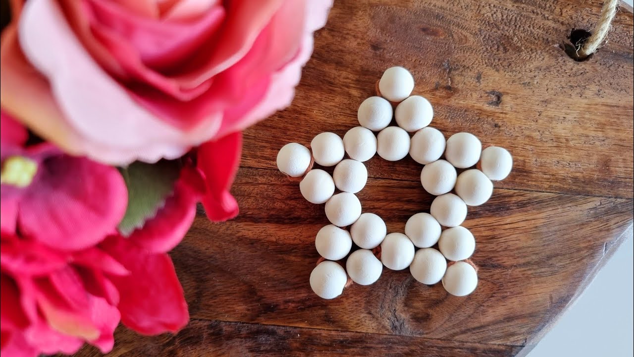 من الخرز الخشبي اصنعي نجمة لزينة رمضان  انتي واطفالك 🌛